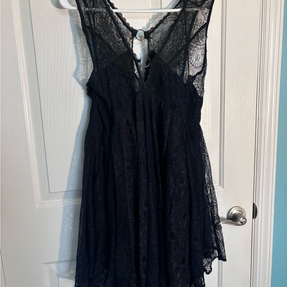 Free People Lace Mini Dress with Keyhole - Picture 4 of 9